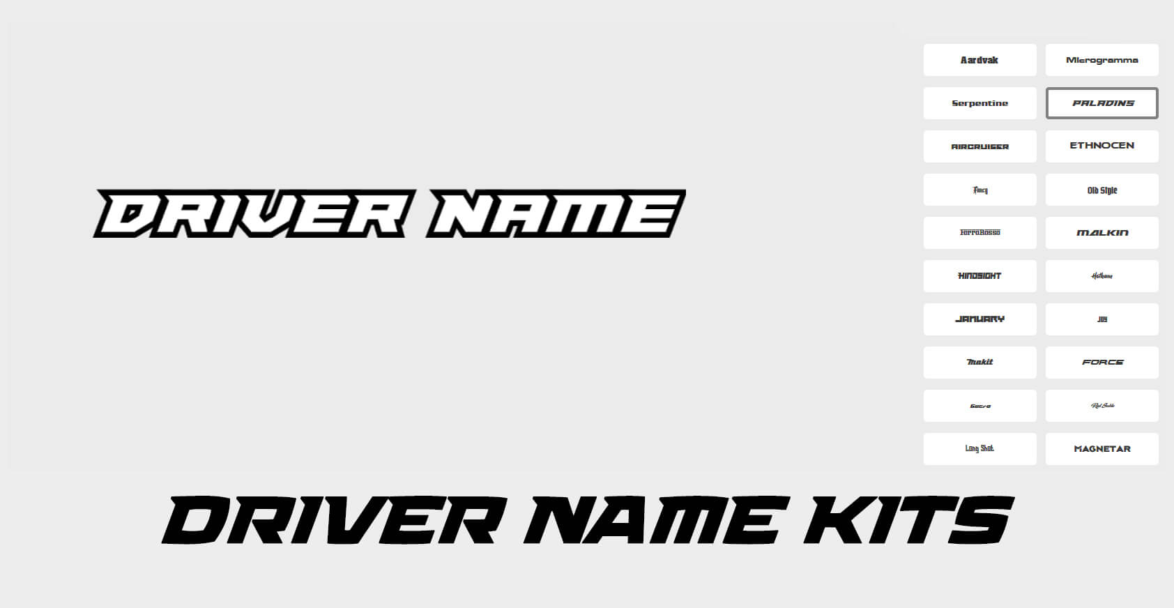 custom name graphic kits for go karts