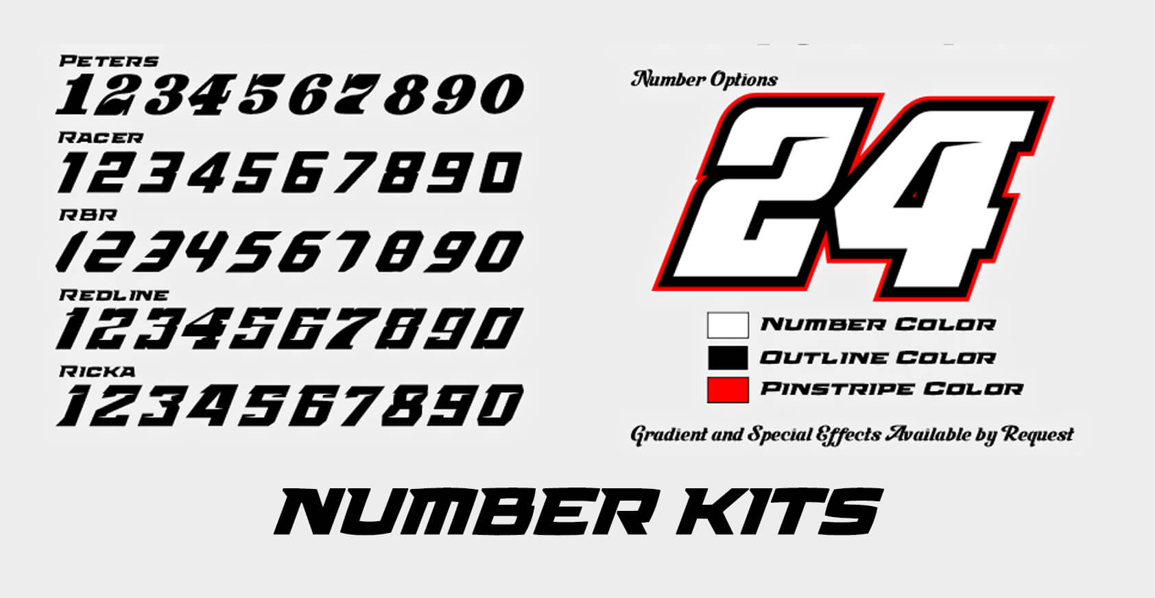 custom number graphic kits for go karts