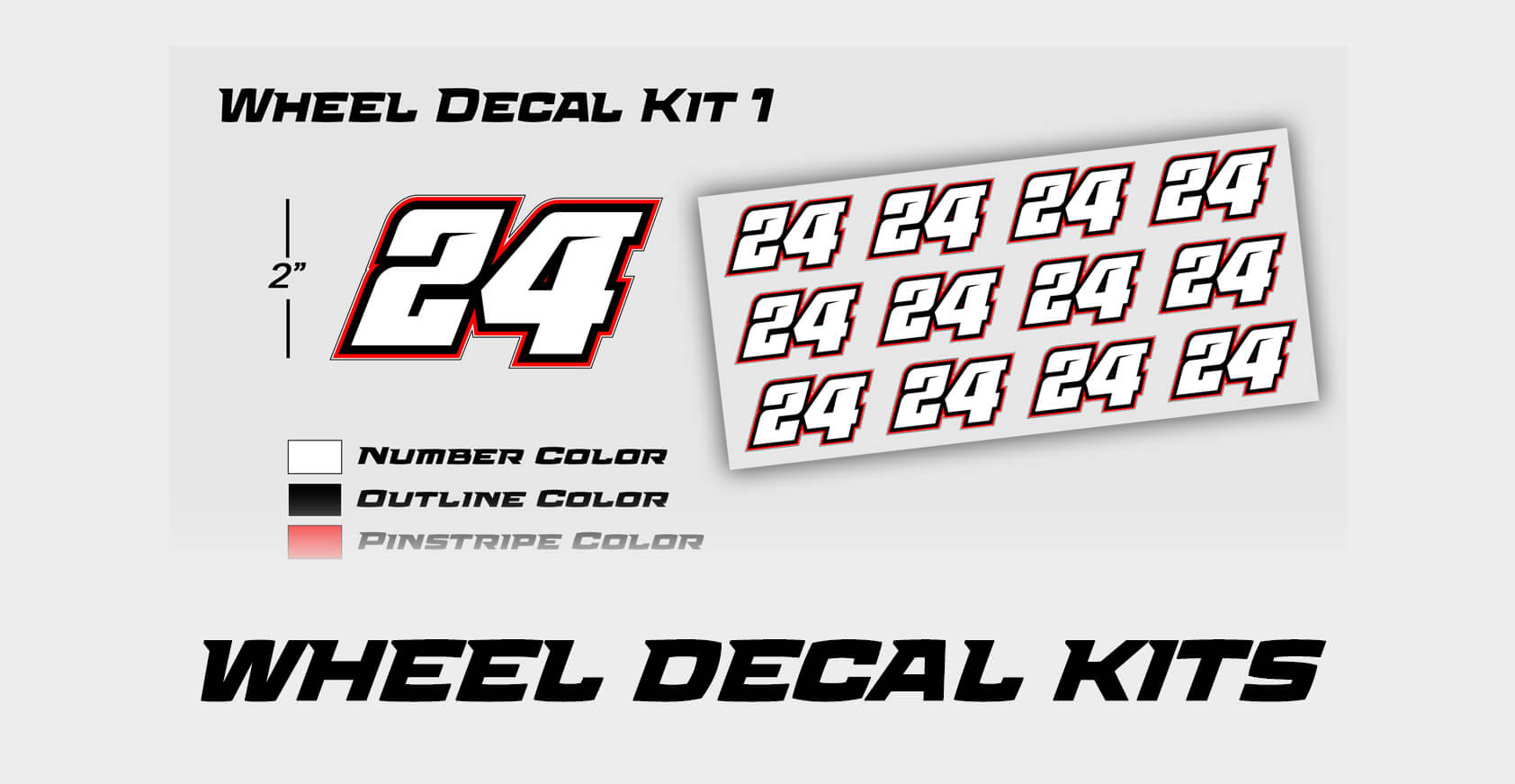 custom go kart racing wheel decal kits
